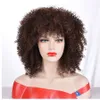 Perucas cacheadas sintéticas castanhas de 14 polegadas para mulheres 9 cores ombré peruca curta afro cabelo preto natural afro-americano