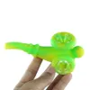 tubo de la mano tubería Cuchara 4.4" pipas de fumar Sherlock silicona de silicona con un tazón de vidrio bong humo