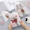 Brown Bear Transparent Makeup Bag Cosmetic Organizer Women Travel Zipper Make Up Case Bath Pouch Toiletry Wash Storage bags Beauty Tools