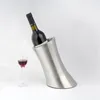 Double Layer suporte de bambu de aço inoxidável balde de gelo metal decorativa Champagne Wine Cooler Barware Vessel Vinho Acessórios