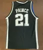 UK Kentucky Wildcats College Tayshaun Prince # 21 Blanc Black Retro Basketball Jersey Men de numéro de numéro ED Nom Ed Custom