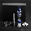 Nieuwe Blue Bong Set Water Pipe Octopus Design 14mm Mini Kit W / Titanium Nail 14mm Glas Water Pijpen