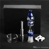 Ny Blå Bong Set Vattenrör Octopus Design 14mm Mini Kit W / Titan Nail 14mm Glas Vattenrör