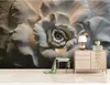 Ustom Photo Wall Paper 3D Nowoczesny TV Tło Salon Sypialni3D Tapered Rose TV Sofa Ścienne Pokrycie Tapeta