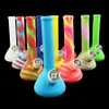 7.5'' beaker base water pipes hot selling multiple colors glass bongs for smoking with removable silicone downstem and glass bowl