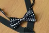 Fashion Children Boys suspender Baby girls smooth buckle elastic suspender kids Y-shape adjustable belts+polka dots Bows tie 2pcs sets Y2581
