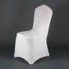 Awillhome 100 pcs de boa qualidade White spandex esticar cadeira capas para a capa da cadeira do casamento da festa de evento