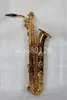 Obegränsad kan anpassa logotyp baritonsaxofon mässing kropp guld lack yta e platta musikinstrument sax med munstycket kan2056054