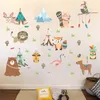 Zabawne zwierzęta Indian Tribe Wall Stirels for Kids Pokoje Dekorowanie domu kreskówka sowa niedźwiedź lis kalkomanie ścienne Pvc Mural Art3403727