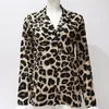 Blusa Chiffon Manga Comprida Sexy Blusa Estampada Leopardo Gola redonda Camisa Lady Office Túnica Casual Blusas Soltas Tops Plus Size