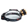 Huvudlampor Bärbar belysning 3.7V 2400LM 5T6 Flexibel Zoom Högljus Utomhusflygplan Headlamp Golden