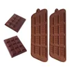 Siliconen mal 12 Zelfs chocoladevorm Fondantvormen DIY Candy Bar Mold Cake Decoratie Gereedschappen Keuken Bakken Accessoires