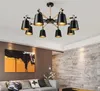 Trazos Nordic Chandelier E27 With Iron Lampshade For Living Room Suspendsion Lighting Fixtures Lamparas Colgantes Wooden Lustre