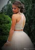 2019 Due pezzi Halter Short Homecoming Dress ALINE Crystal Top Top 15 Cocktail Party Abito da cocktail party plus size9635553