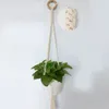 Macrame Plant Hanger Flower Pot Holder Cotton Rep Handgjorda vävda inomhusväggar hängande planterkorg krukor hem dekoration multi PA4543021