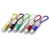 3 in 1 5 mw Laser Pen Pointer Mini LED FlashLight Torch aluminium alloy Flashlights Emergency torches with Keychain Free DHL