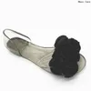 Hot Sale-Summer Jelly Skor Kvinnor Casual Flat Fashion Bow Beach Sandaler Peep Toe Rensa Flip Flops Anti-Slip Flat Shoes