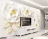 Beibehang обои 3D трехмерный рельефный ювелирные изделия выросли нефрита резьба ТВ фон стены украшение дома 3d обои