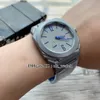 NEW Octo Finissimo Titanium case 102945 Automatic Mens Watch Grey dial Blue hour markers and pointers Gents best sport watches Folding clasp