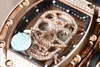 Z Factory produzierte Luxus -Männer039s Watch Hollow Skull Dial Original 6T51 Zero Rework Automatische mechanische Bewegung Dou4459350