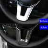 Autocollant de couverture de décoration de volant de voiture, accessoires d'intérieur en Fiber de carbone pour Mercedes Benz classe B W247 GLB 2020