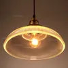 Retro Ribbed Glass Hängsmycke Lampa Creative Pot Cover Hotel Lounge Cafe Office Bar Counter Dinning Room Industrial Suspension Light