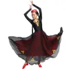 Robe longue de danse pour femmes Xinjiang Vêtements nationaux Uygur Costume de danse Carnaval Déguisements Noir Vêtements de scène