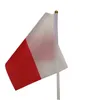 Pologne drapeau 21X14 cm Polyester main agitant drapeaux Pologne Pays bannière avec mâts en plastique