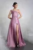 Tony Ward Prom Dresses One-Shoulder Sleeveless High Split Lace Appliques Evening Gowns Custom Made Floor Length Special Ocn Dress