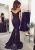 Navy Blue Prom Dresses Mernaid 2020 Party Evening Wear Plus Size Lång Sequined Sexy Backless Billiga Afrikanska Formella Kappor Party Dresses