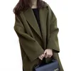 Grande taille femmes hiver laine manteau Designer vêtements d'extérieur coton solide Vintage point ouvert lâche Parkas longue Cape manteau vêtements élégants