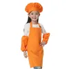 Adorable Children Kitchen Waists 12 Colors Kids Aprons with Sleeve&Chef Hats for Painting Cooking Baking 30pcs