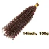 Synthetische watergolf Vlechten Haar Tress Haak Braids Curly Hair Blonde Color 14inch 300 Roots 100G8759566