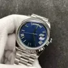 ホット販売2018新しいメンズウォッチ自動運動サファイアガラスブルーフェイスステンシェスオリジナルストラップスイープメカニズム腕時計メンズ腕時計