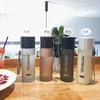 550ml Large-capacity Plastic Cup Creative English Letters Matte Straight Cup Outdoor Portable Water Bottles