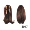 Mulheres sintéticos garra em rabo de cavalo Grampo em extensões do cabelo liso Pony Cauda Hairpiece marrom preto penteados louras