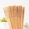 Naturliga Bamboo Chopsticks Traditionell Vintage Handgjorda Kinesiska Middag Chopsticks Hem Kök Bordsväska Partihandel Snabb Frakt QW9761