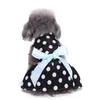 2019 Sevimli Polka Dot Şerit Tatlım Prenses Elbise Köpek Elbise Giysileri Teddy Yavru Köpek Gömlek Küçük Köpek Etek Için Pet Gelinlik Sundress