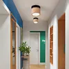 Nordic Wood LED Ceiling Lights Round Surface Mounted Aisle Porch Light Fixtures Living Room Stair Corridor Wooded Ceiling Lamp