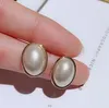 Neue Ins Mode Hot Style Klassische Designer Luxus Perlen Ohrstecker für Damen Mädchen S925 Silber Weißgold Grau