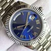 Swiss Luxury Herrklockor 2813 Mechanical Movement Watch Safirglas Guld Watch Day Original President Clasp Date Designer Klockor