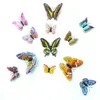 Simülasyon Aydınlık Kelebek 3D Duvar Stickerhome Festivali Dekorasyon Karanlık Mıknatıs Kelebekler Çıkartmalar 6-12 cm