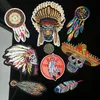 Coloridas Indian Head penas Remendos com adesivo DIY Costura de vestuário Applique