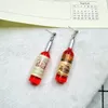 Personalized simulation Red wine bottle Dangle Earrings For Women Korean version Funny bar Night club Hip Hop Jewelry Gift