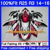 Injectielichaam voor Yamaha YZF R3 R25 YZF-R3 YZFR25 14 15 16 17 240HM.17 YZF-R25 R 25 YZFR3 2014 2015 2016 2017 Backings Matte Black Hot Kit