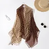 Nowa Bandana Kwiatowy Drukowany ICE Silk Scarves Kobiety Jesień Zima Boho Beach Szal Dziewczyny Eleganckie Damskie Casual Długi Miękki Wrap Szalik