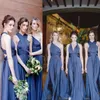 marineblauwe jurk voor strand bruiloft