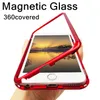 Стекло Magnetic Адсорбция металла телефон чехол для Iphone 11 / 11Pro / 11max 8 плюс полное покрытие алюминиевого сплава с закаленным стеклом