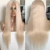 Celebrity Peruki koronkowe przednia peruka #60 Blondynka jedwabista prosta 10A klasy Brazylijska Dziewicze Human Human Human For White Woman Fast Express Dostaw