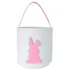 Personalized Easter Bunny Bag Cute Easter Rabbit Basket Sequins Canvas Candy Egg Gift Handbag For Easter Party Favor YD0493